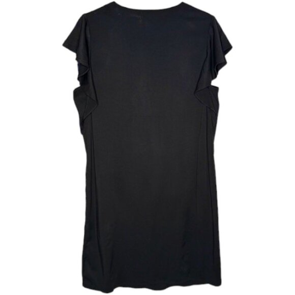 Liverpool Flutter Sleeve Sheath Dress - Black - S - Picture 5 of 9